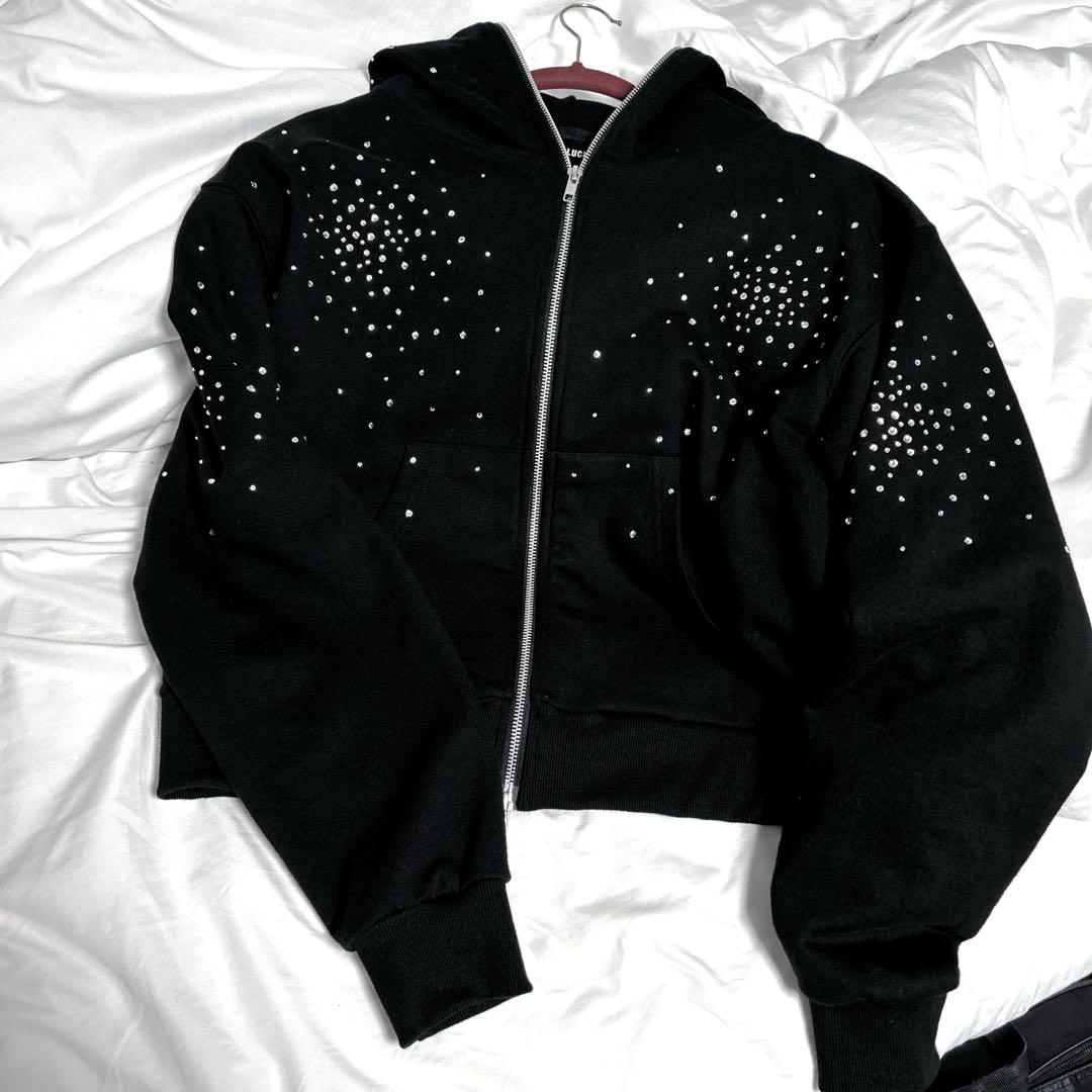 〆*様 【ラインストーンパーカー】 【定価約4万】フーディー パーカー 韓国スト