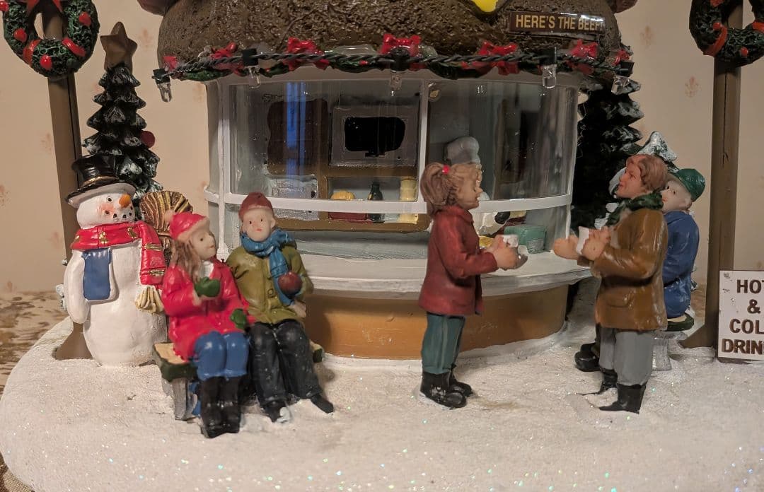 Xマスオルゴール LEMAX バーガーショップ ライトハウス イルミネーション