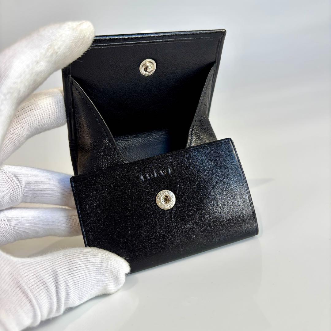 美品 LOEWE ロエベ アナグラム ケース 小銭入れ ミニ財布 レザー