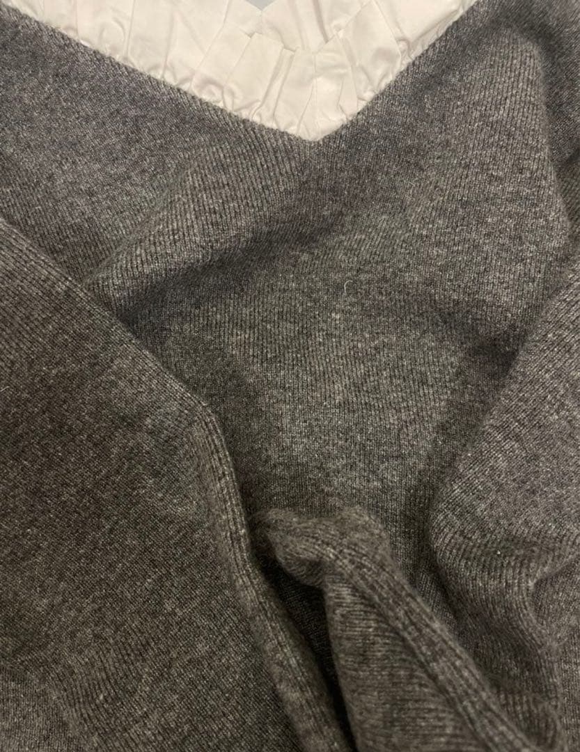 CLANE/クラネ 2WAY FRILL V NECK KNIT TOPS