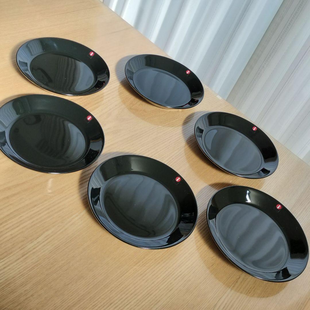 【廃盤色】 TEEMA 17cm プレート 6枚　ブラック