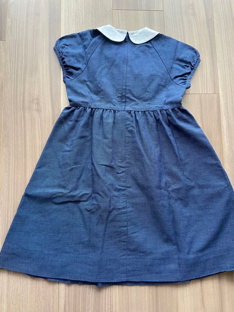 ファミリア 花柄ワンピース　紺ワンピース　120