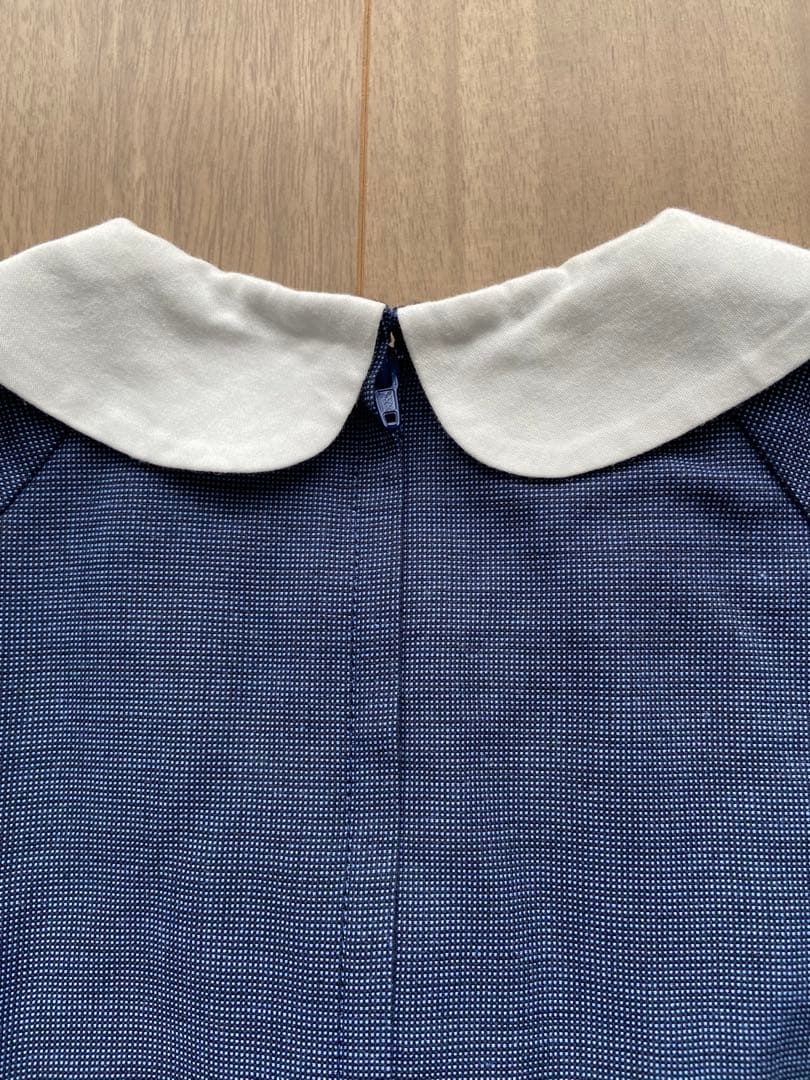 ファミリア 花柄ワンピース　紺ワンピース　120