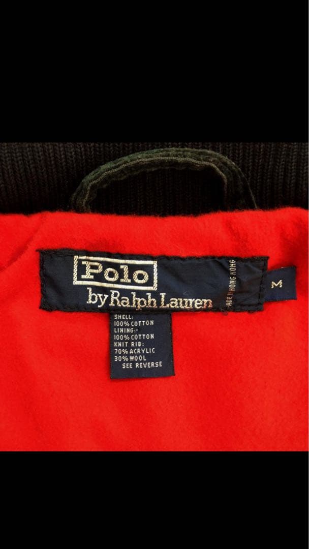 美品 90'S ラルフローレン コーデュロイ ハリントン ブラックウォッチ M