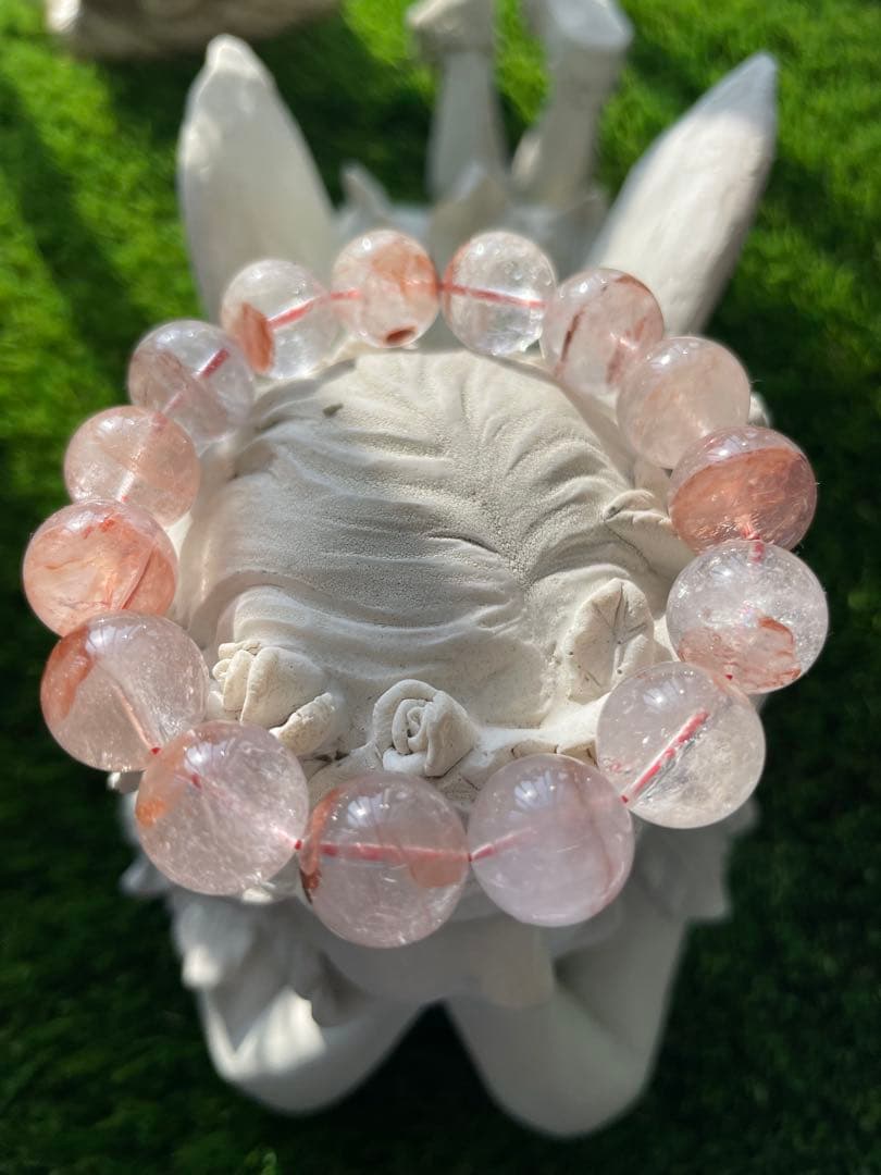 ローズクォーツ ビーズブレスレット ガネーシュヒマール水晶