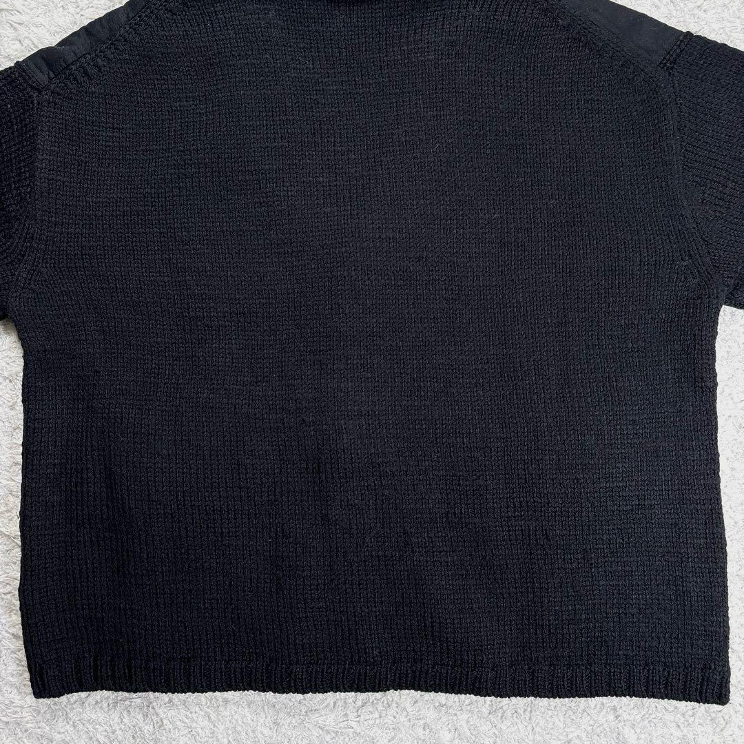 ワイズ　コマンドウールニットカーディガン　ヨウジヤマモト　22AW 切替　黒