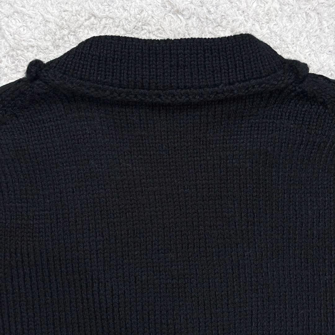 ワイズ　コマンドウールニットカーディガン　ヨウジヤマモト　22AW 切替　黒