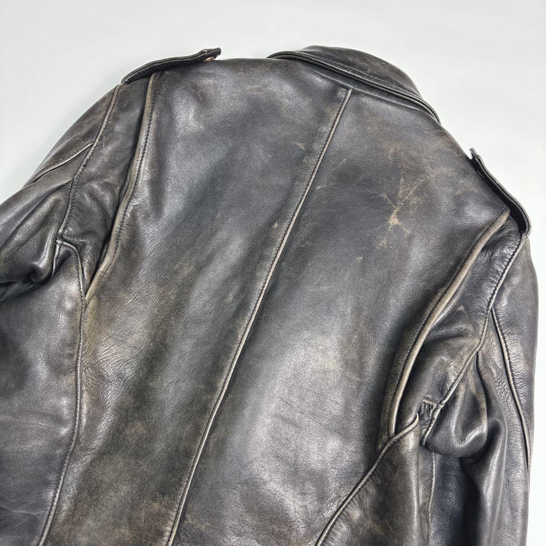 vanson ダブルライダースジャケット キルティング 黒色 Sサイズ 本革