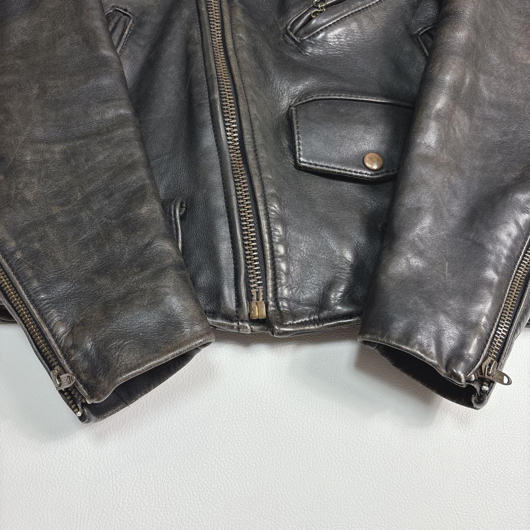 vanson ダブルライダースジャケット キルティング 黒色 Sサイズ 本革