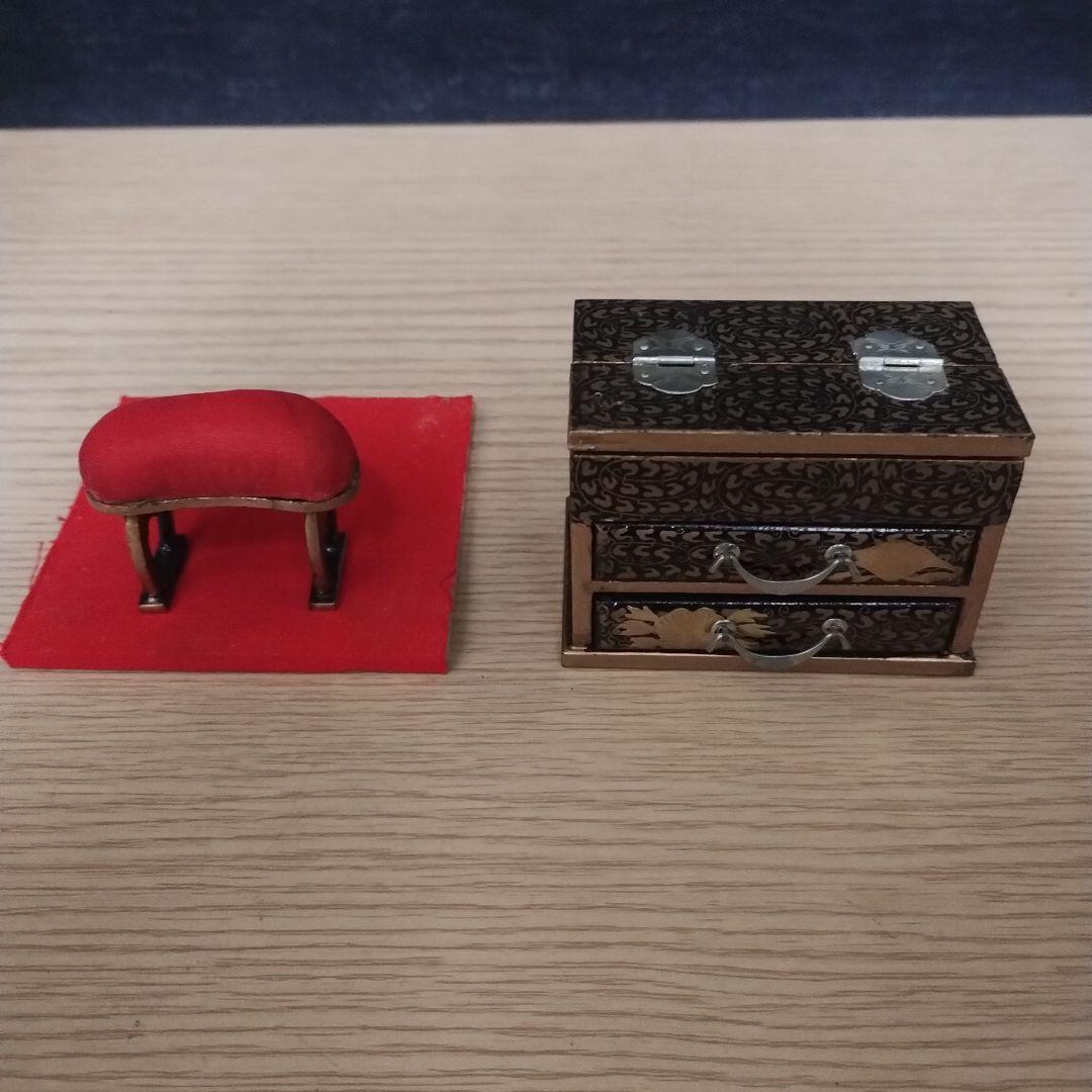 ひな人形セット 鏡付き 木製