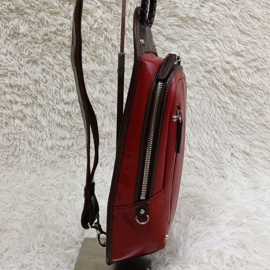 【美品】Kiefer neu キーファーノイボディバッグ赤レッド