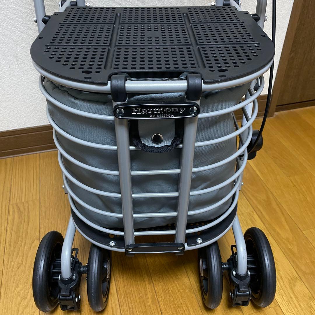 【美品】島製作所 シルバーカー ハーモニーAL 別売保冷バッグ付き