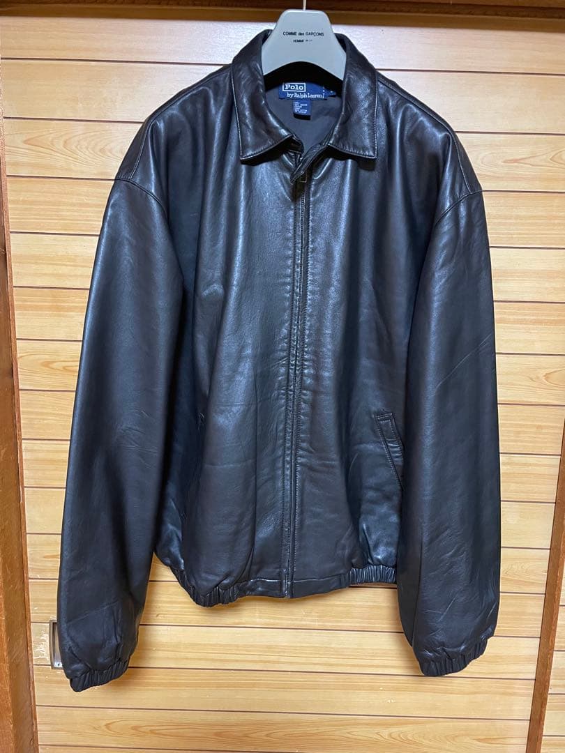 Ralph lauren レザー　スイングトップ　Lサイズ