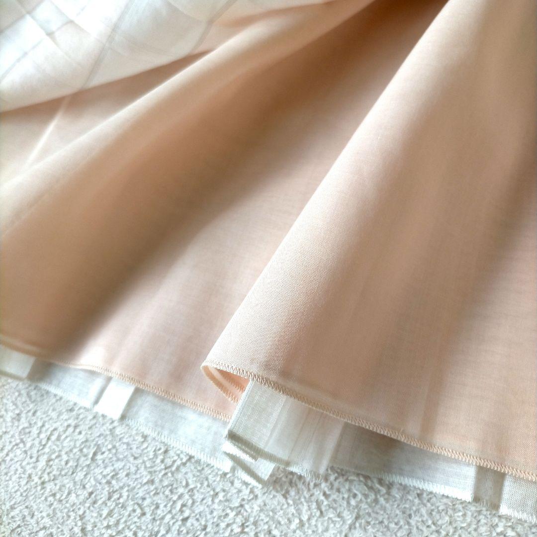 【美品】 Drawer コットンシルク チェック プリーツスカート 40