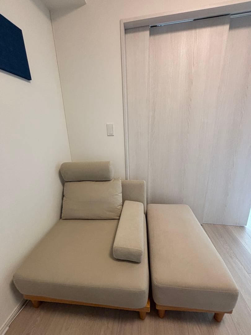 【美品】FINE KAGU「soroi」オットマン／ナチュラルベージュ