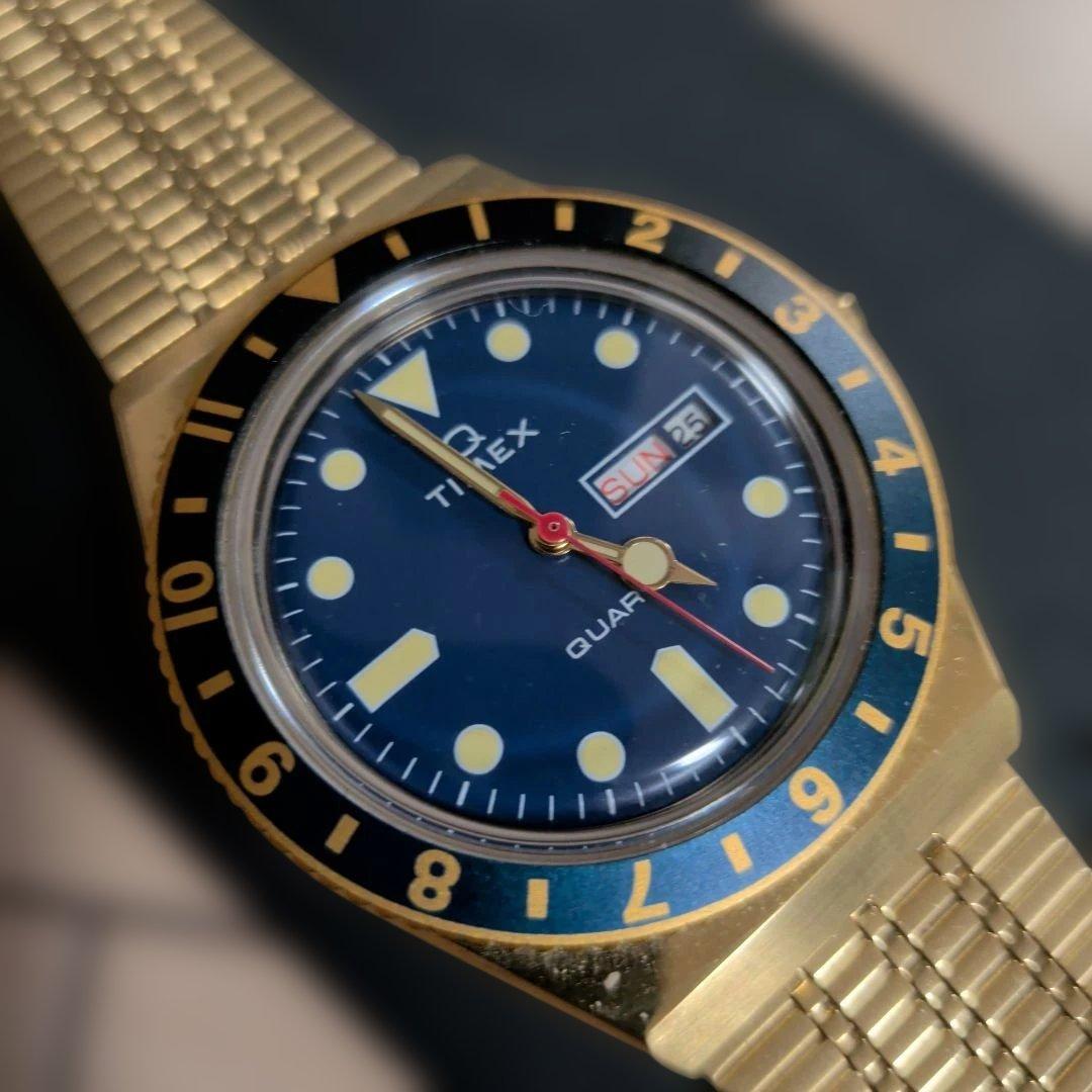 早い者勝ち！クォーツ TIMEX Q 腕時計 箱付き ゴールド