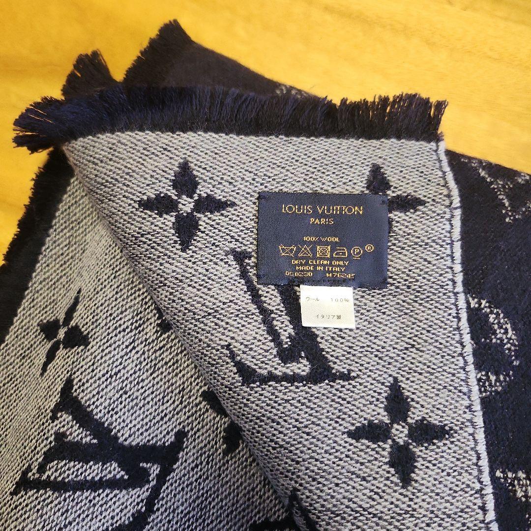 Louis Vuitton ネイビー マフラー メンズ
