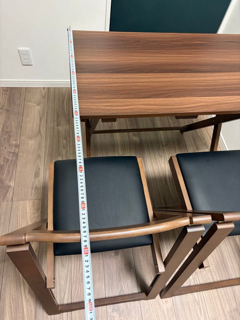 折りたたみ式デスク＆椅子２脚 TS-3404 ブラウン