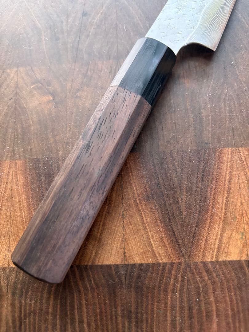 二唐刃物　SPG STRIX 切付　ペティ　150mm 包丁槌目　ダマスカス