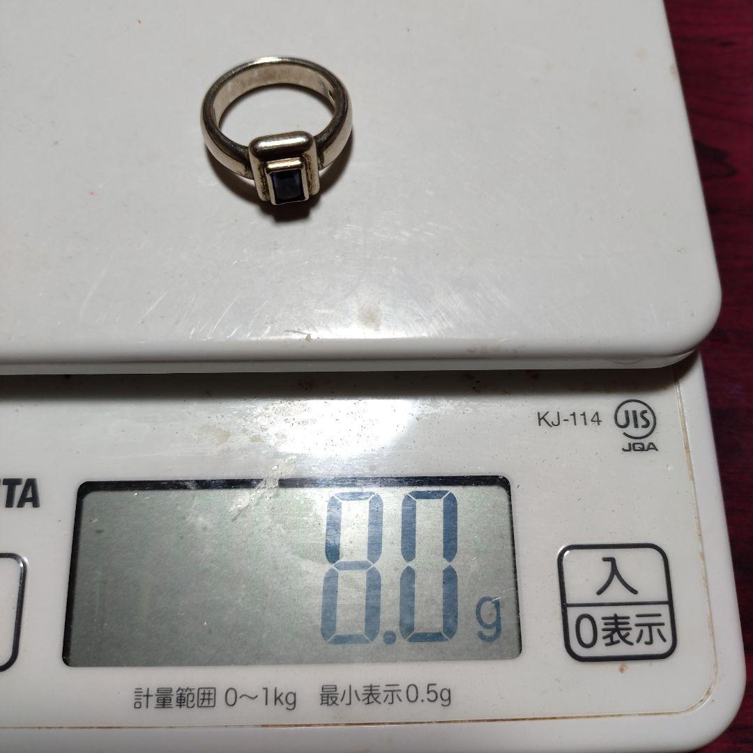 アガット シルバーリング 紫色 スクエアカット 13号