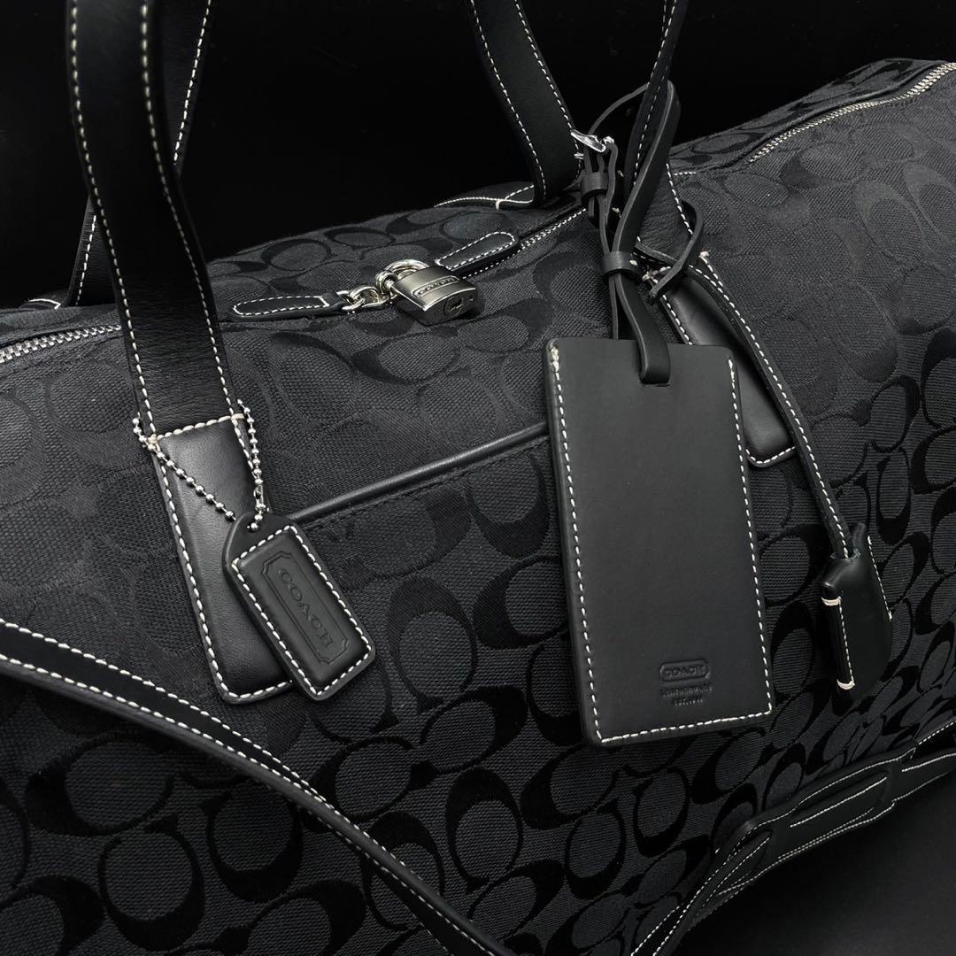 【美品】コーチ シグネチャー 大容量 2way ボストンバッグ 南京錠付き