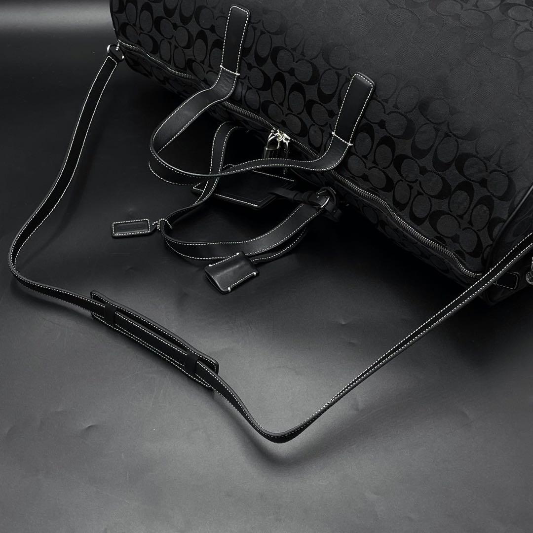 【美品】コーチ シグネチャー 大容量 2way ボストンバッグ 南京錠付き