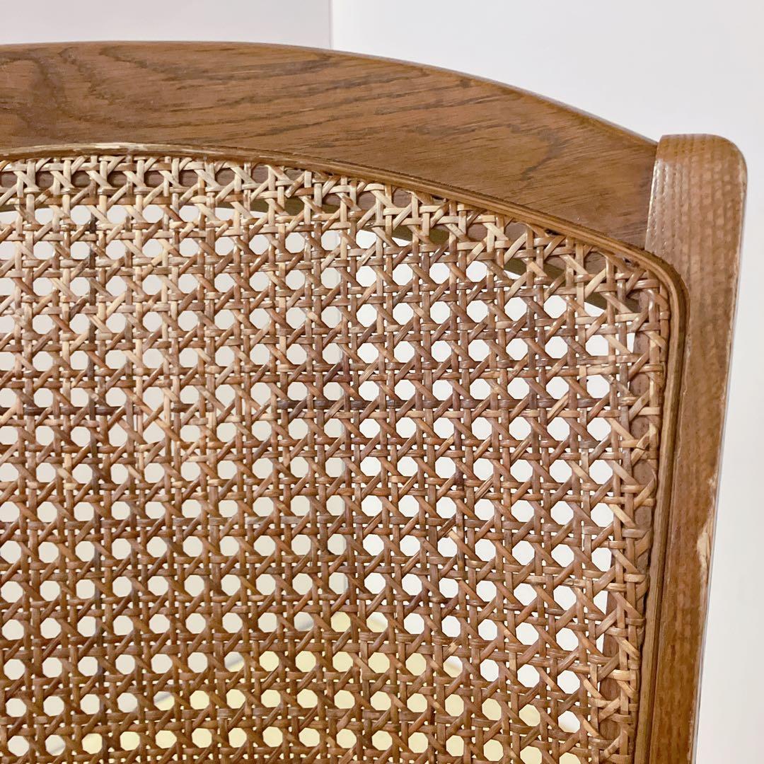 maruni マルニ　木製　ダイニングチェア ラタン 籐 旧ロゴ 木製椅子