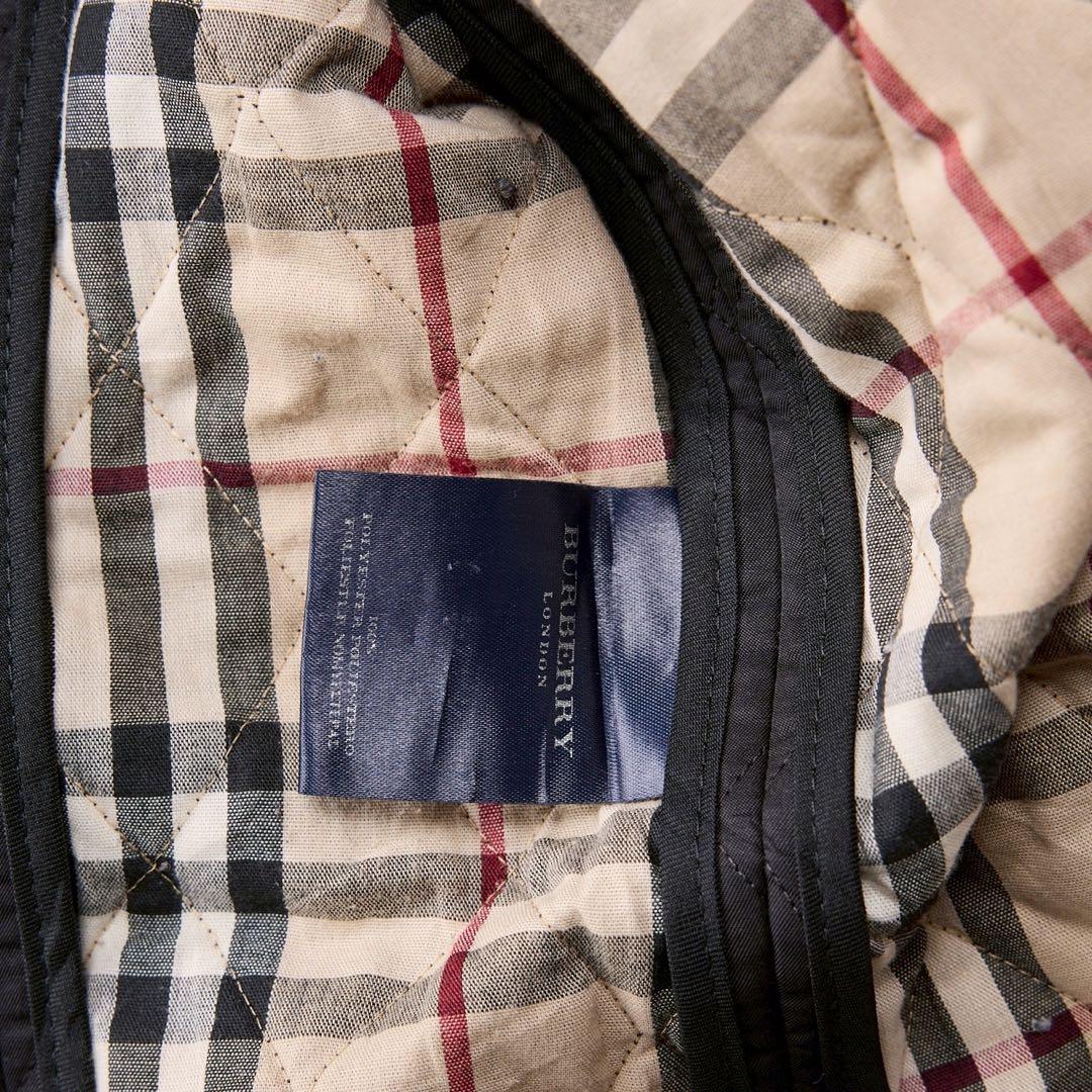 BurberryLondonノバチェック裏地フード付き ロングコートキルティング