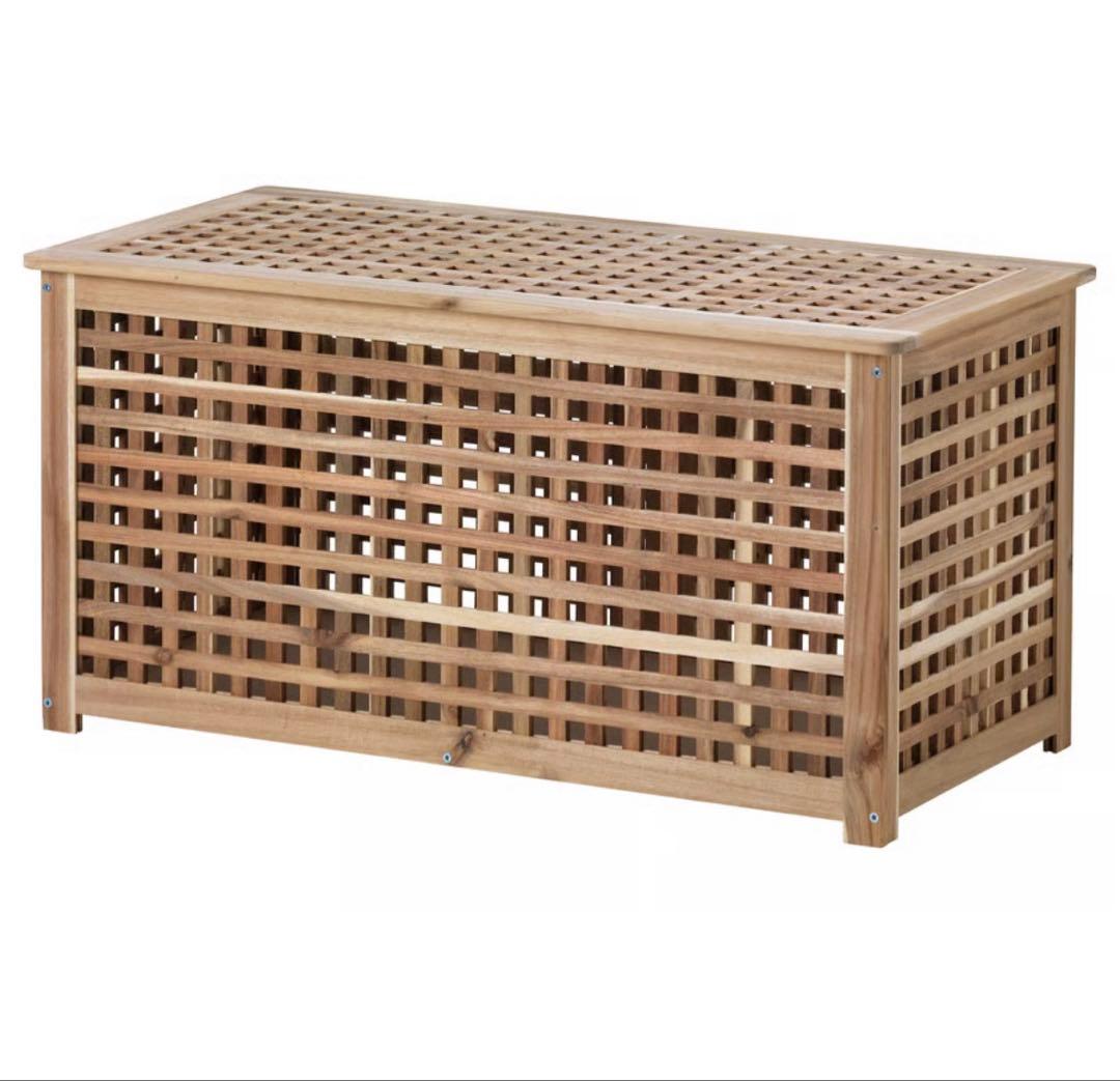 IKEA イケア　HOL ホール　テーブル 収納付き, アカシア材, 98x50