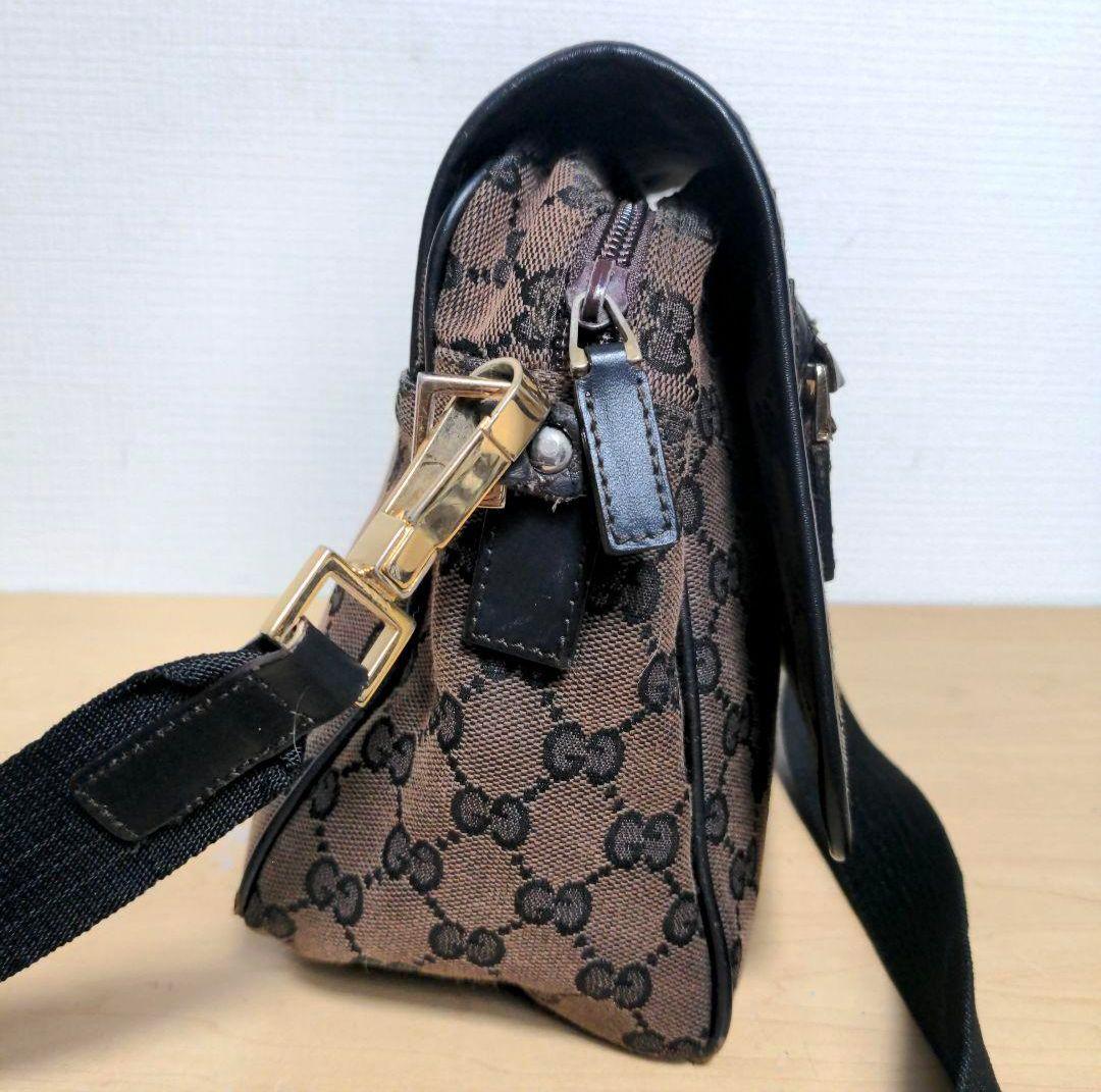 da39 GUCCI ショルダーバッグ GG柄 キャンバス×本革