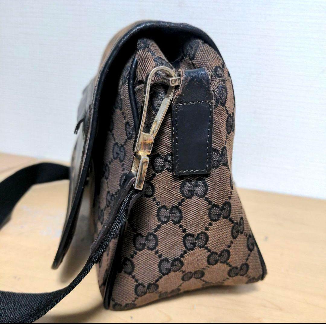 da39 GUCCI ショルダーバッグ GG柄 キャンバス×本革