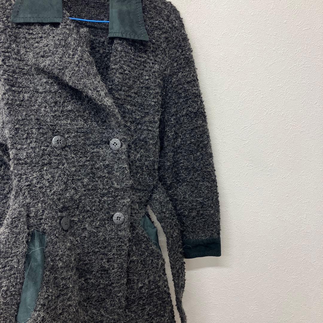 FENDI jeans ニットジャケット　ニットコート　レザー　△1