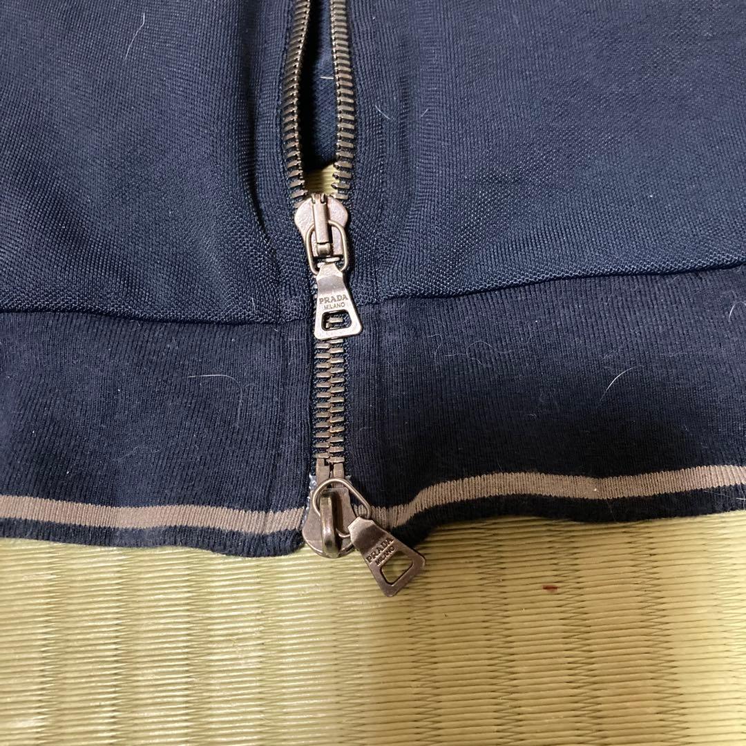 PRADA ジップアップジャケット ネイビー/ホワイト