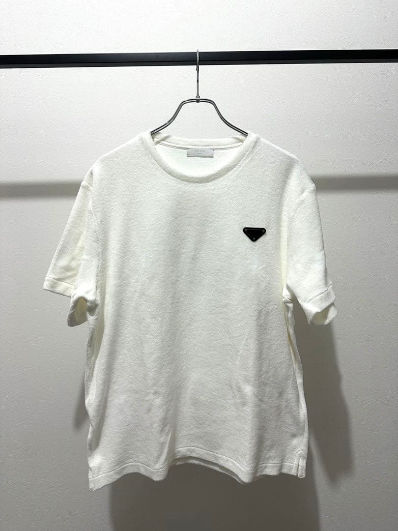 PRADA トライアングルロゴTシャツ　パイル地　XLサイズ
