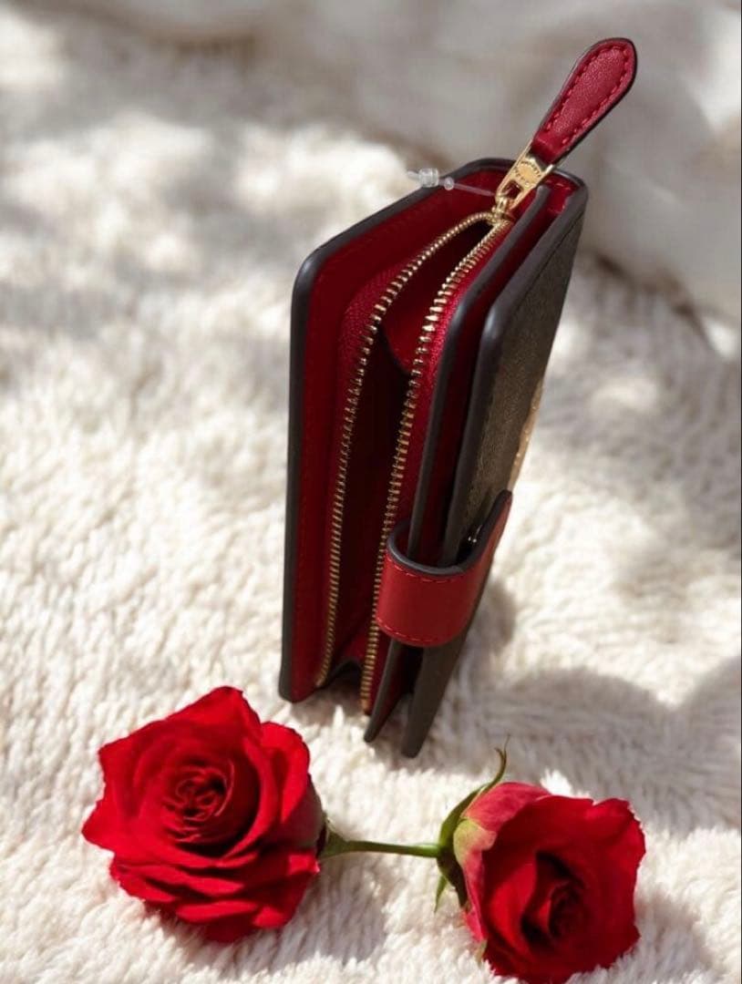 【新品】COACH 二つ折り財布 ブラウン/レッド【新品】