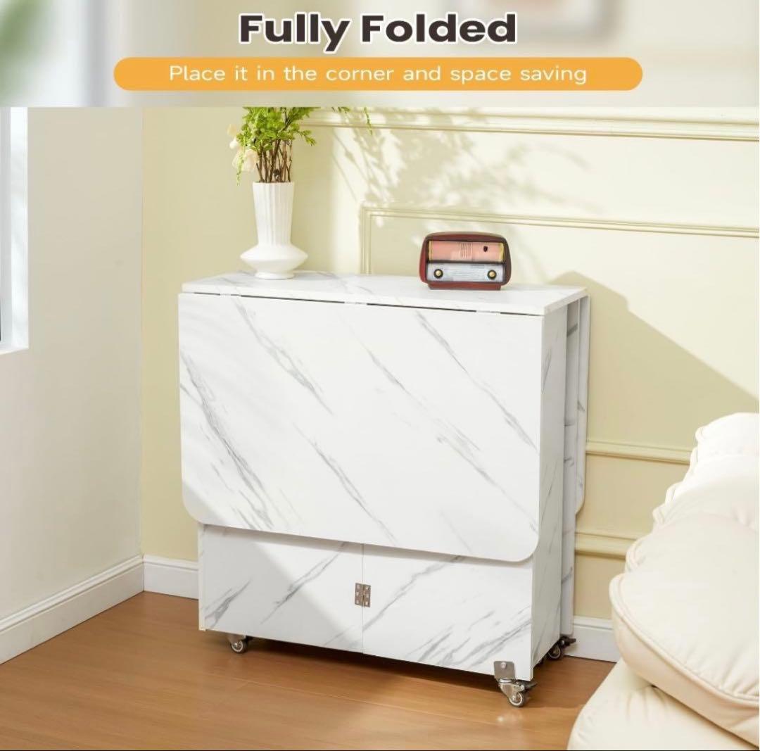 折りたたみダイニングテーブル 万能ドロップリーフダイニングテーブル ロック可能