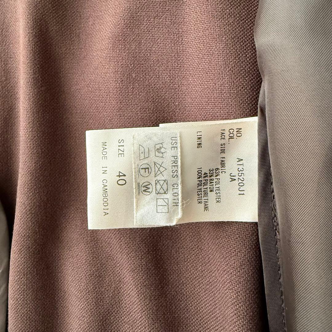 セットアップスーツ ダブルスーツ 金ボタン ブラウン 手洗可 40