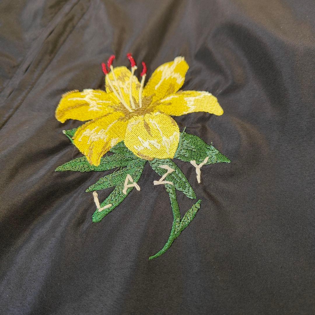 希少　glamb スカジャン　刺繍 ブラックベージュ　LAZY