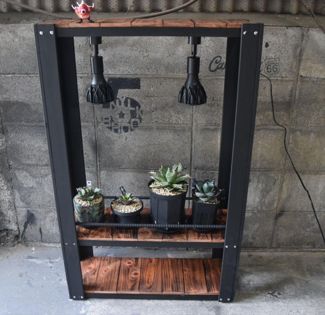 男前インテリア　植物育成棚　多肉植物　ラック　棚　耐水性あり　1126