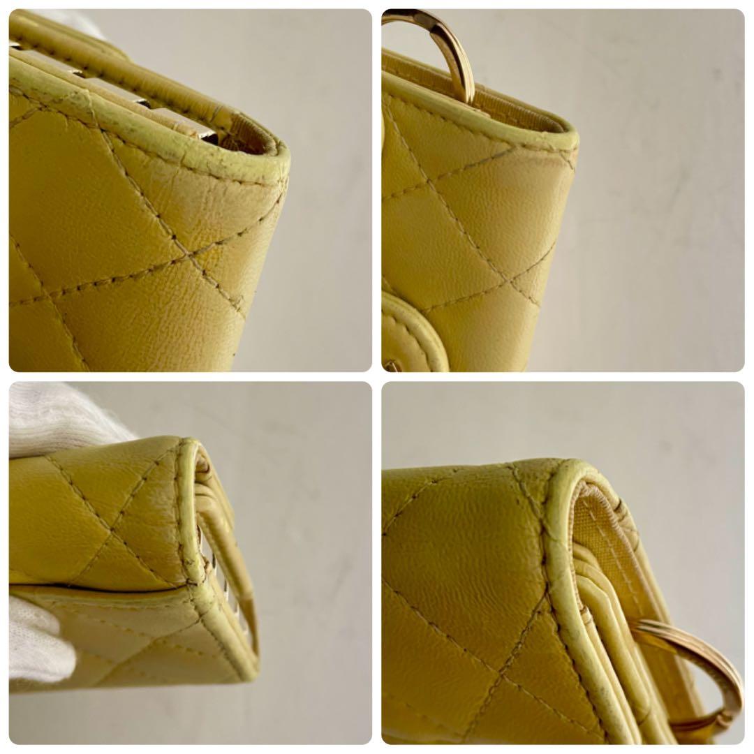 CHANEL✨シャネルマトラッセ キルティングレザー イエロー キーケース４連