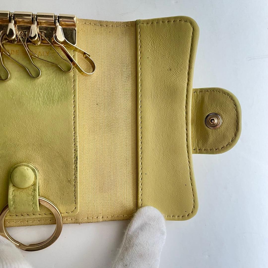 CHANEL✨シャネルマトラッセ キルティングレザー イエロー キーケース４連