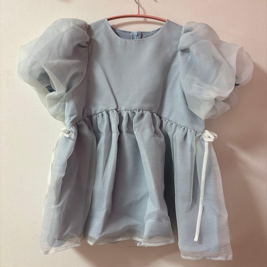 fit more クリンクルシアーオーガンジーペプラムトップス