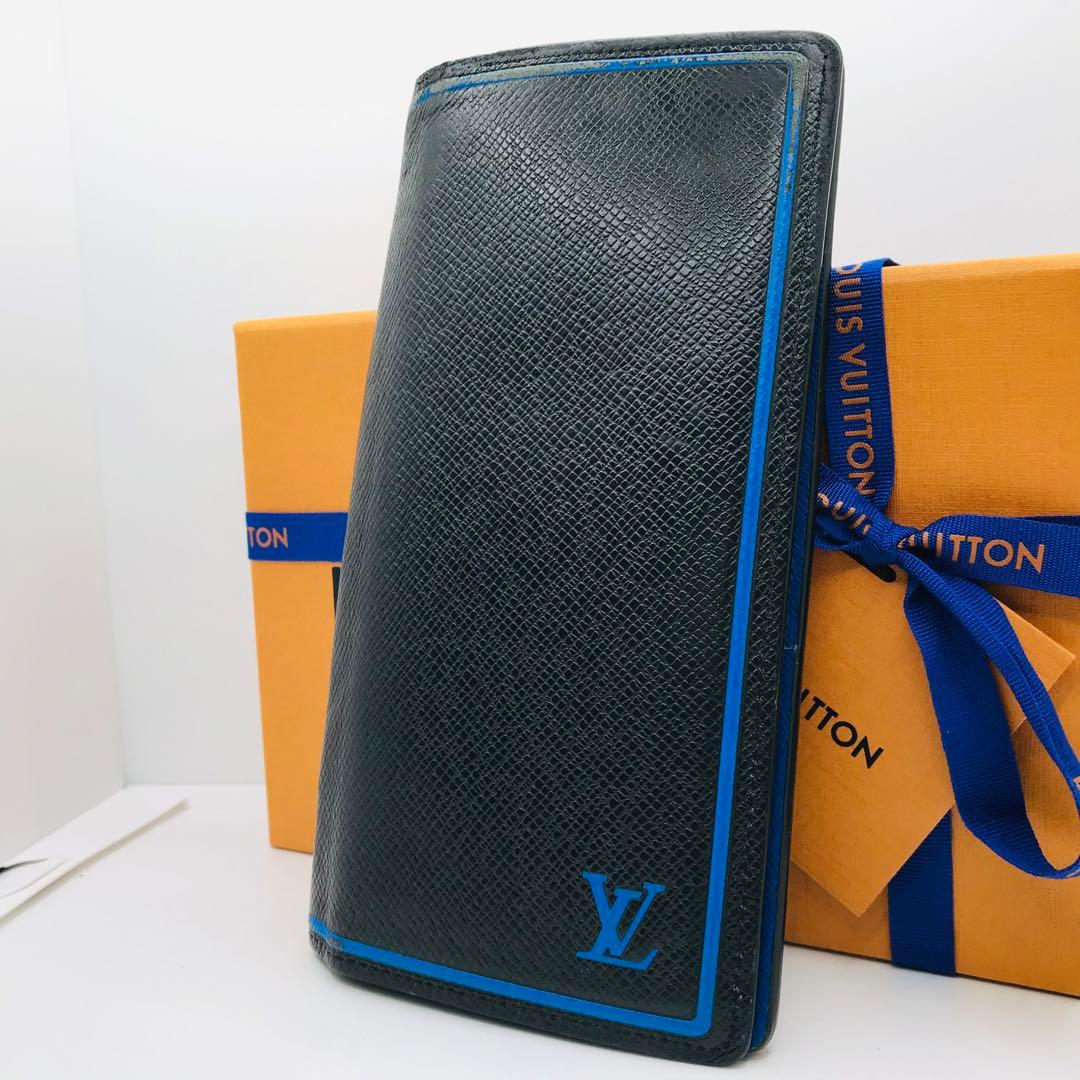 ルイヴィトン✨タイガ ポルトフォイユ プラザ 長財布 ブルーライン 希少 限定