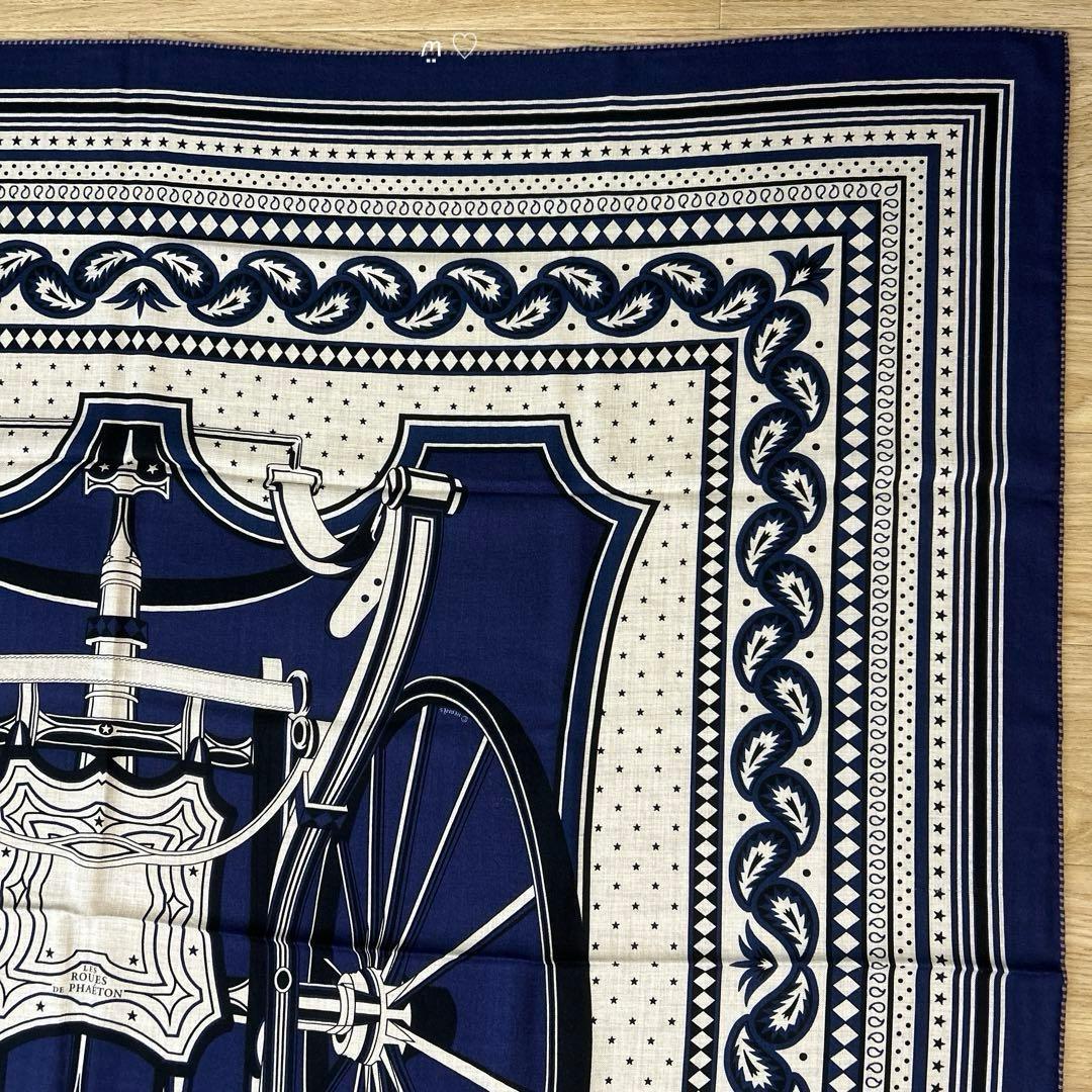 HERMES　エルメス　カレ140　ジェアン　四輪馬車の車輪バンダナ　カシシル