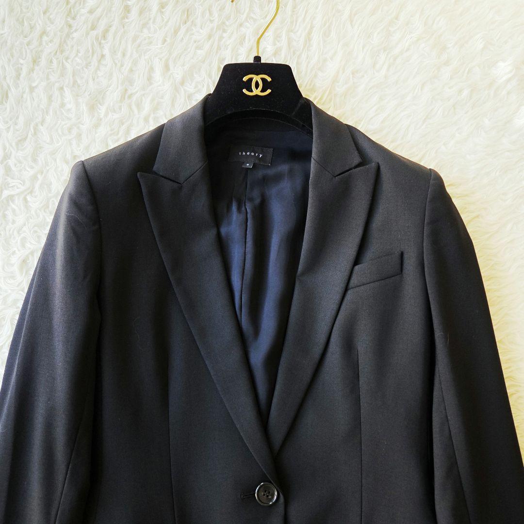 美品✨セオリー　テーラード　1B　パンツスーツ　セットアップ　ストレッチ　黒　S