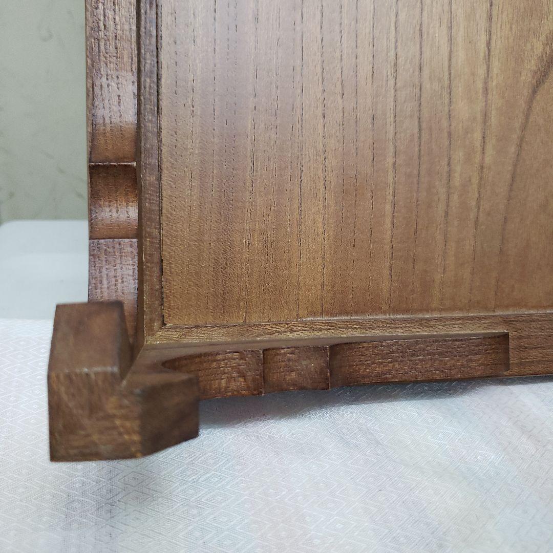 蔵出し特価　本欅無垢材　花台　艶消し ５９×３５×１０cm