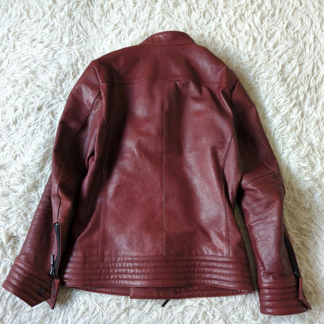美品 A.S.M アトリエサブメン シングルライダース 本革 バーガンディ L