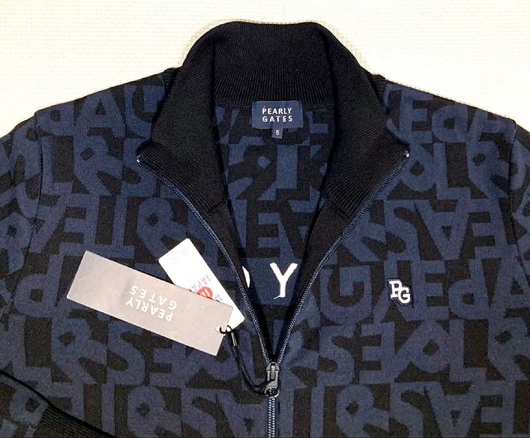 パーリーゲイツ ランダムロゴ フルジップニットブルゾン（D.NAVY／5）