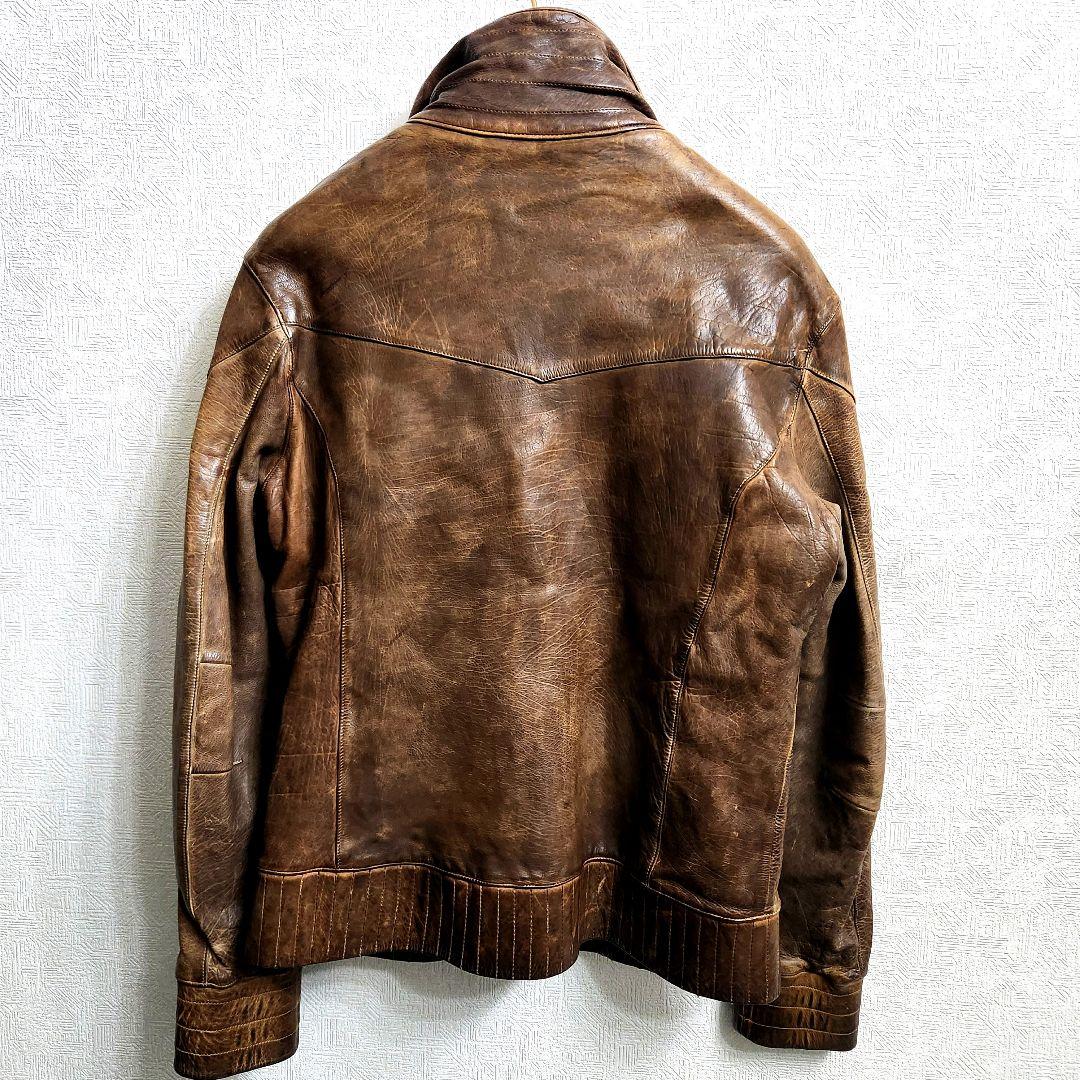 G*t様 イサムカタヤマバックラッシュ　本革　シングルライダース　ブラウン　3