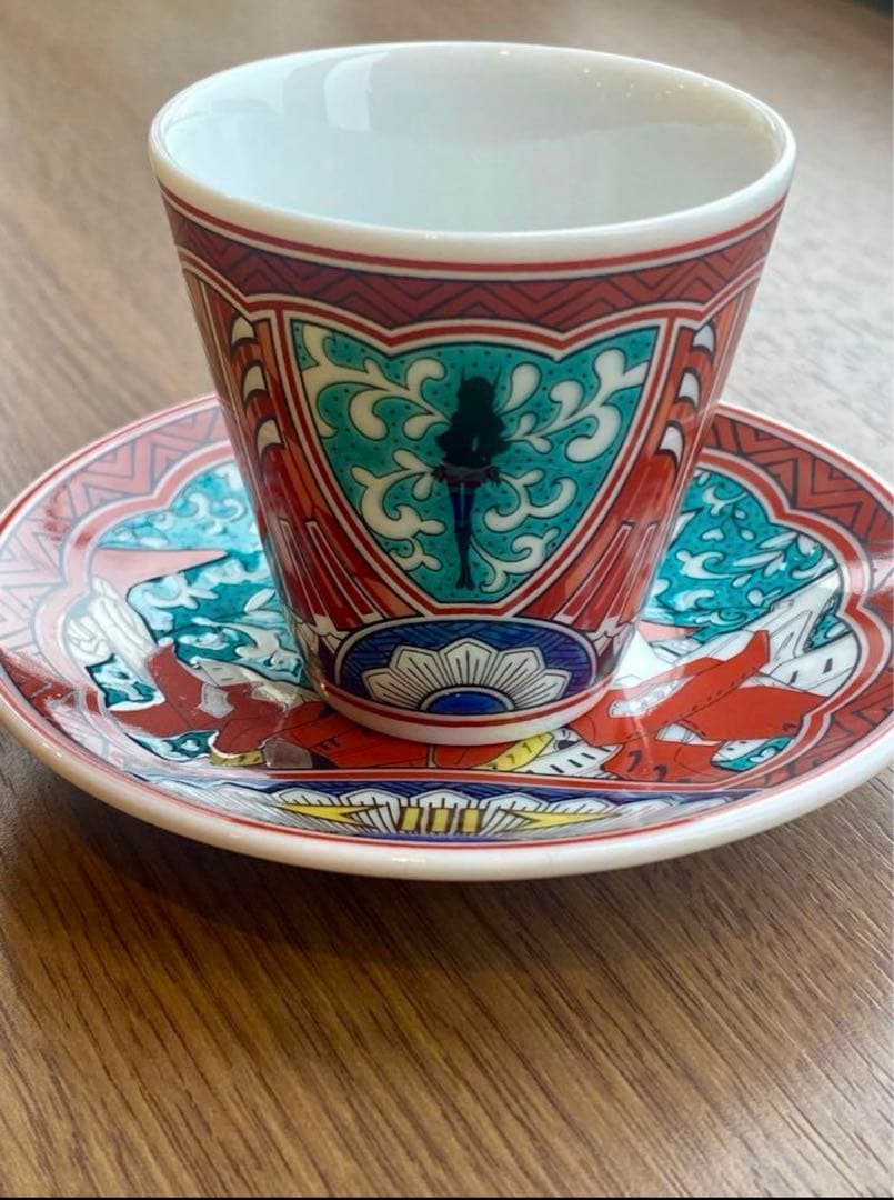 2点おまとめ　FSS/ファイブスター物語 九谷焼 長皿・豆皿＆豆猪口【希少】